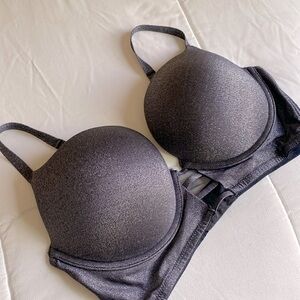 La Senza Metallic Shine Beyond Sexy longline push-up Bra 38c very sexy shiny